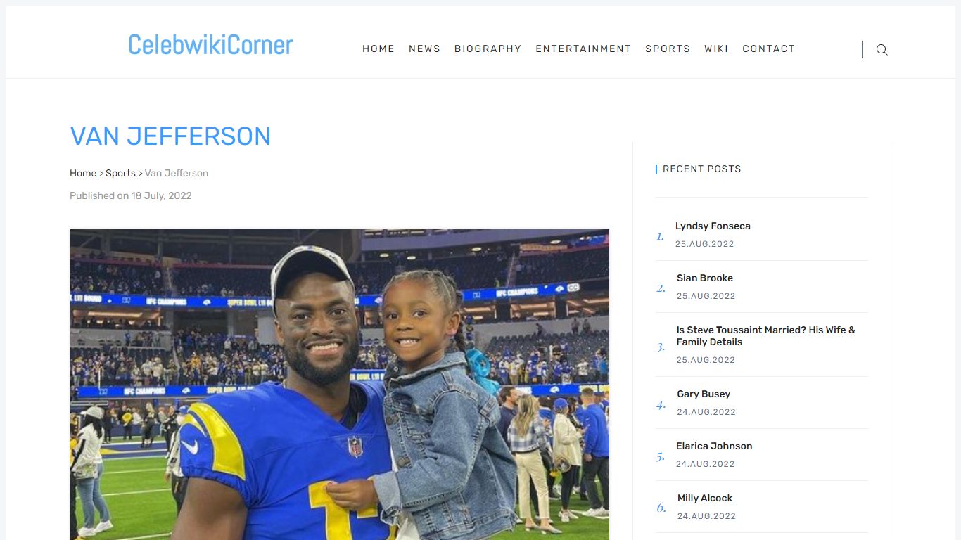 Van Jefferson Bio - Dad, Kids, Wife, Height, Age, Family, Net Worth